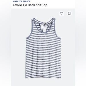 Market & Spruce Blue and White Striped Knit Top